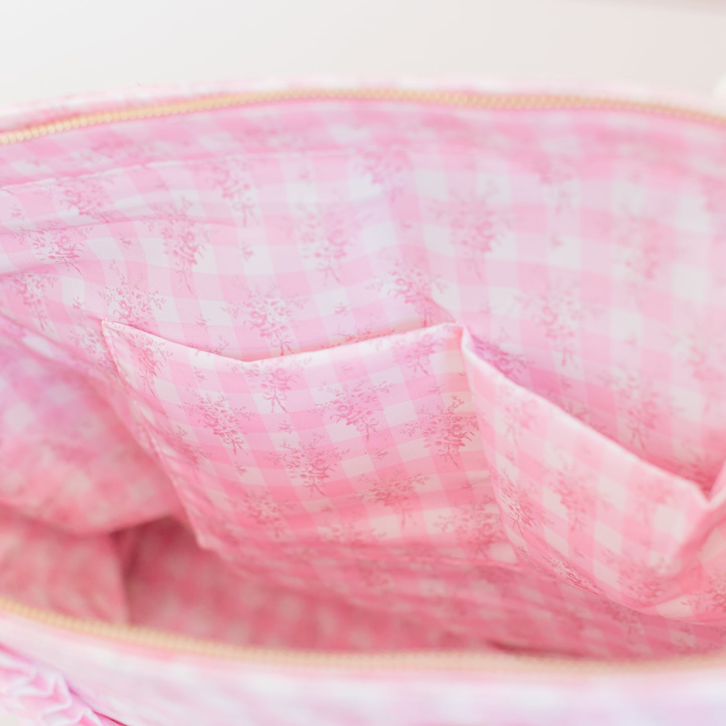 Ruffled Nylon Tote Bag - Solid Pink & Solid Nude