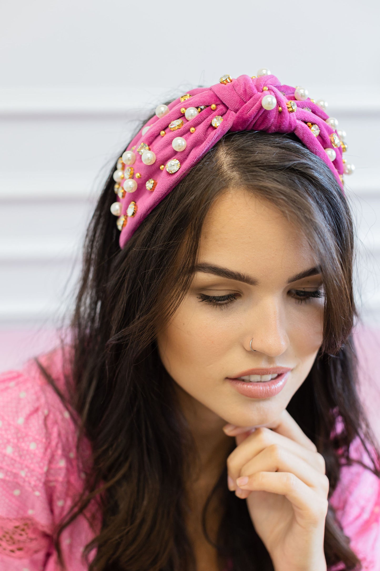 HOLLIS HEADBAND // Suede Magenta