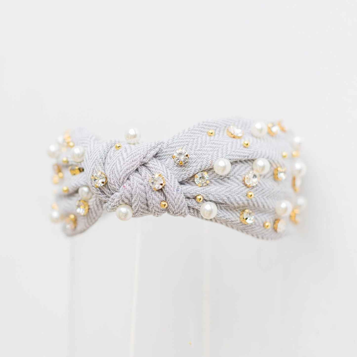 HOLLIS HEADBAND // Light Grey Chiffon