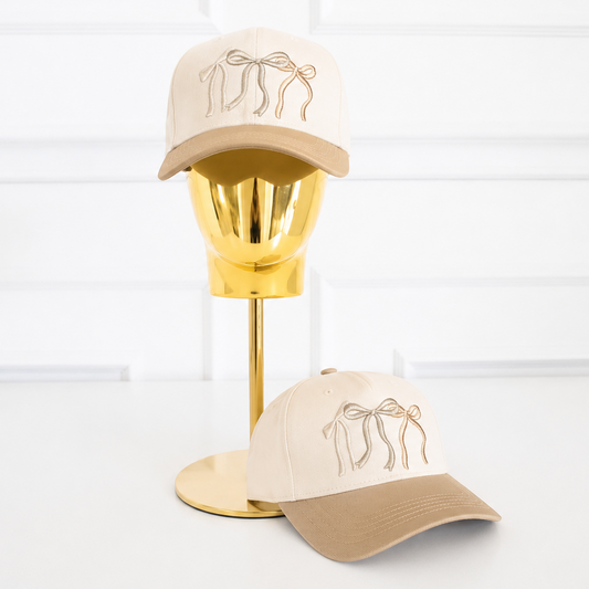 Tan on Tan Bow - Baseball Cap