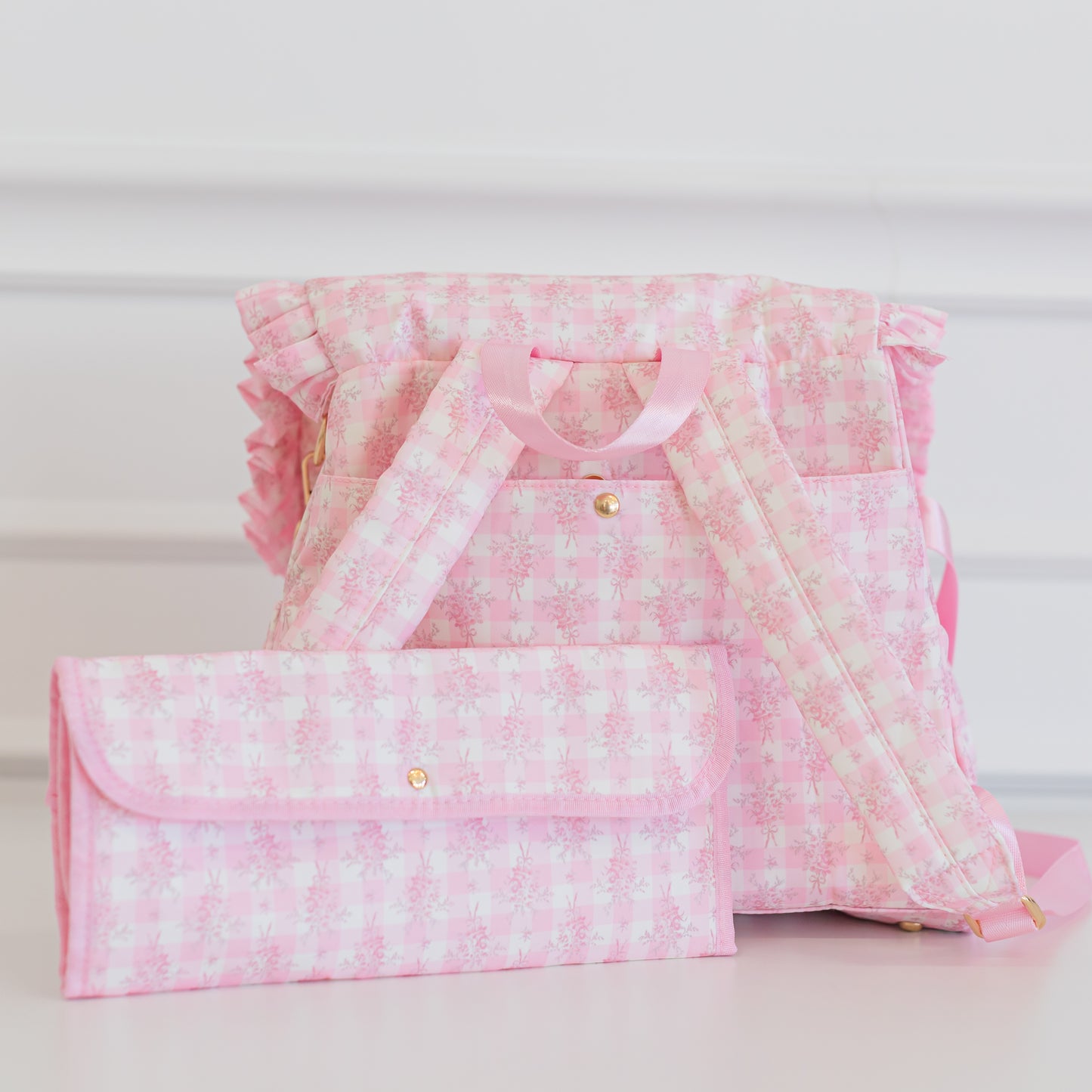 Ruffled Nylon Diaper Bag