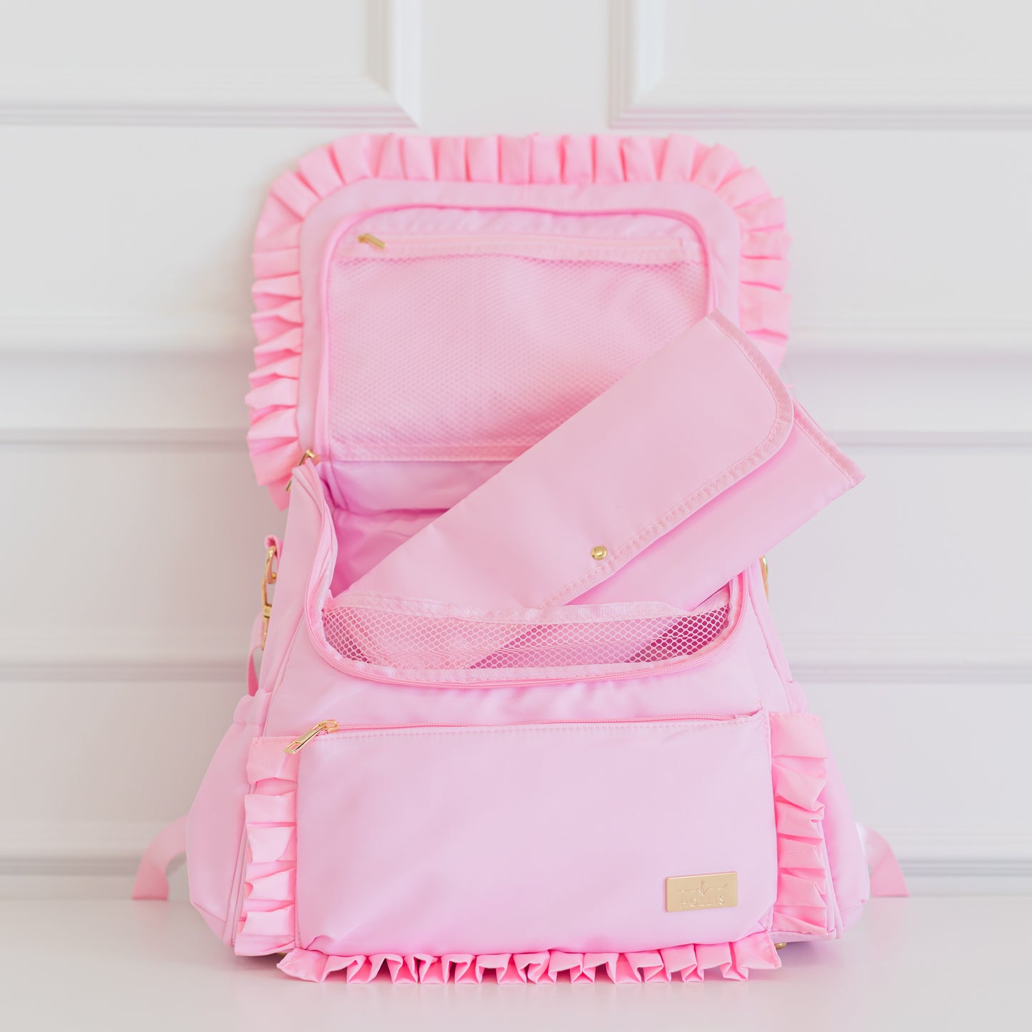 Ruffled Nylon Diaper Bag