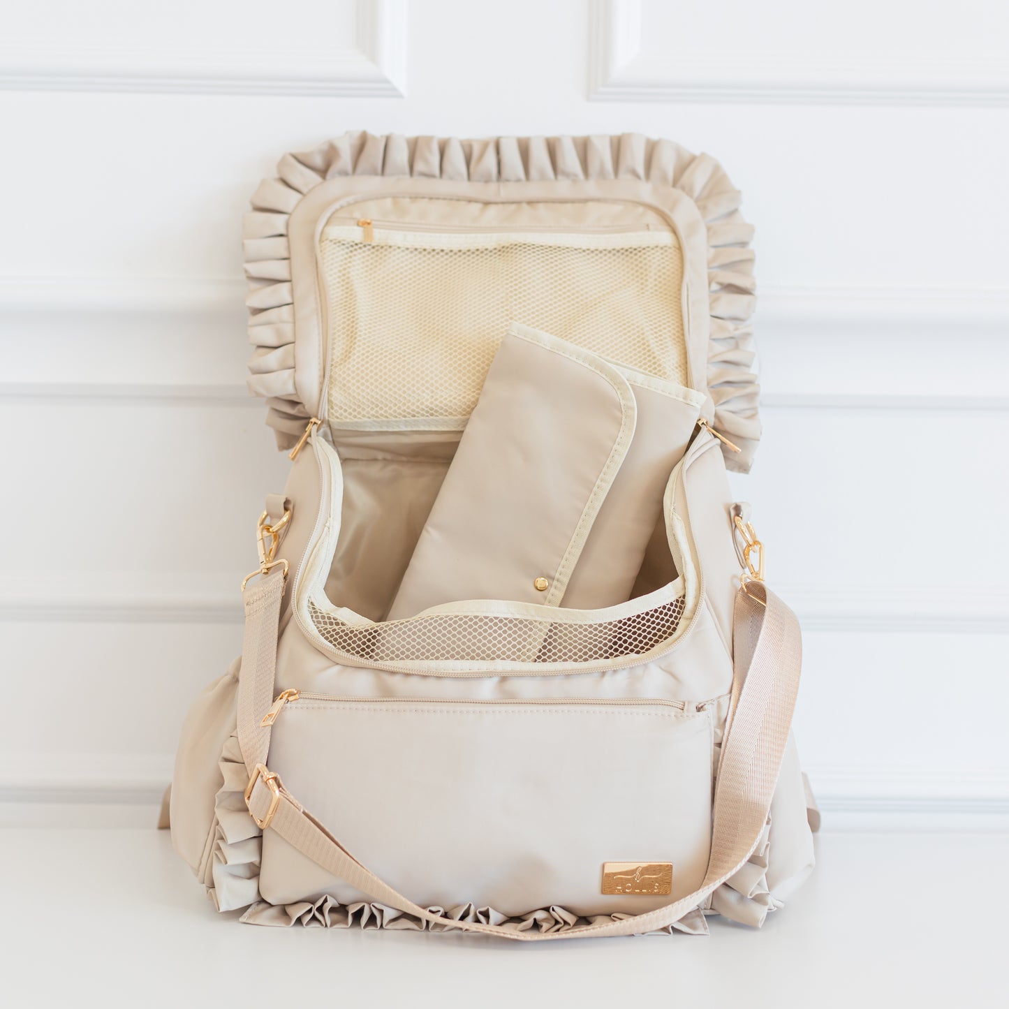 Ruffled Nylon Diaper Bag