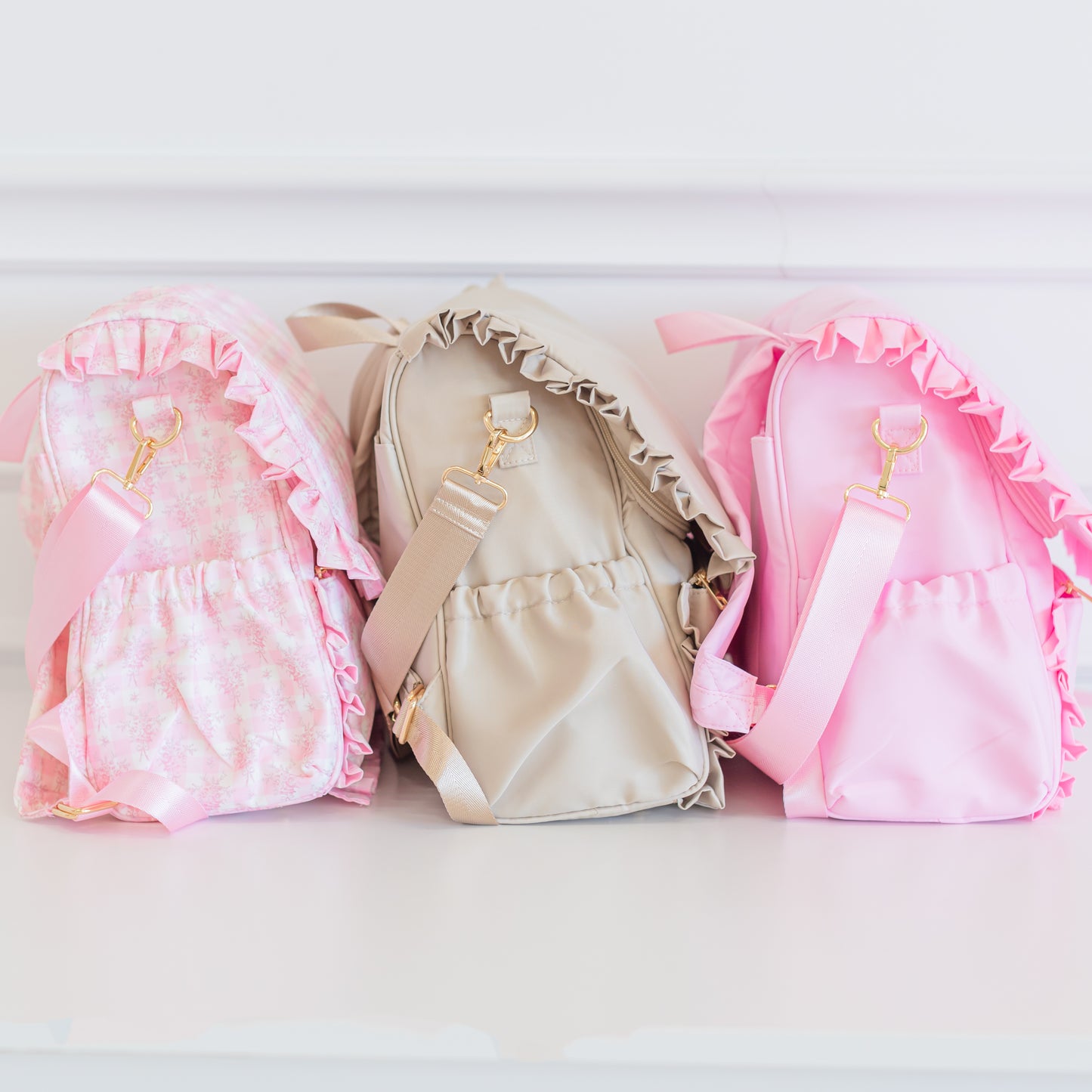 Ruffled Nylon Diaper Bag