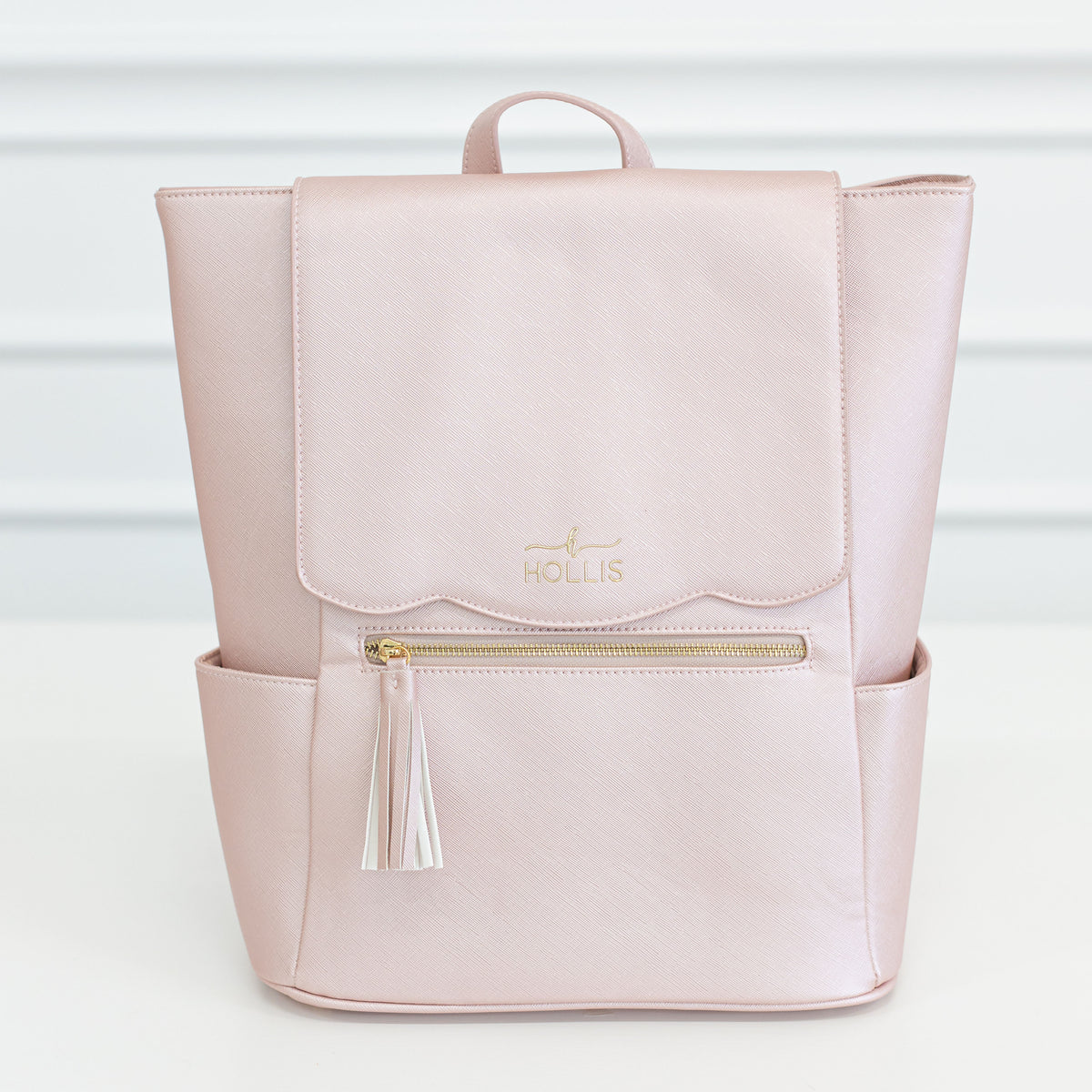 Hollis Blush Pink Saffiano Drawstring Backpack with Tassel Charm mini backpack Amazon.com: Coquette Small Leather Backpack Purse Women  main image 4