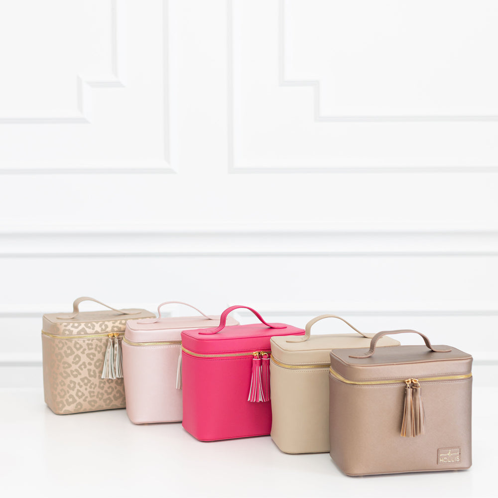 Hollis luxury travel and luxury makeup bags