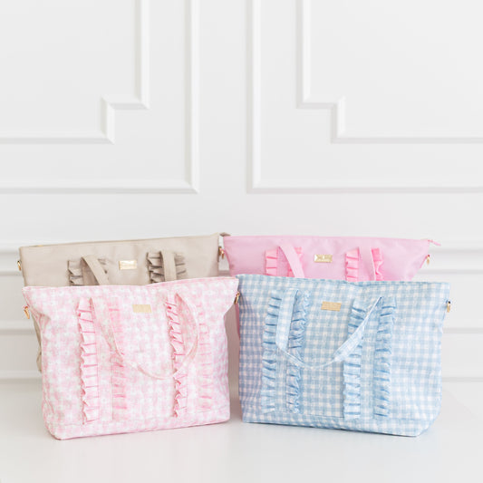 PRACTICALLY PERFECT Ruffled Nylon Tote Bag
