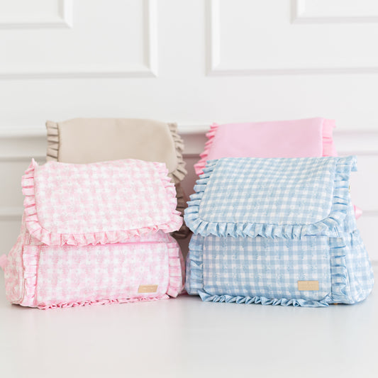 PRACTICALLY PERFECT Ruffled Nylon Diaper Bag