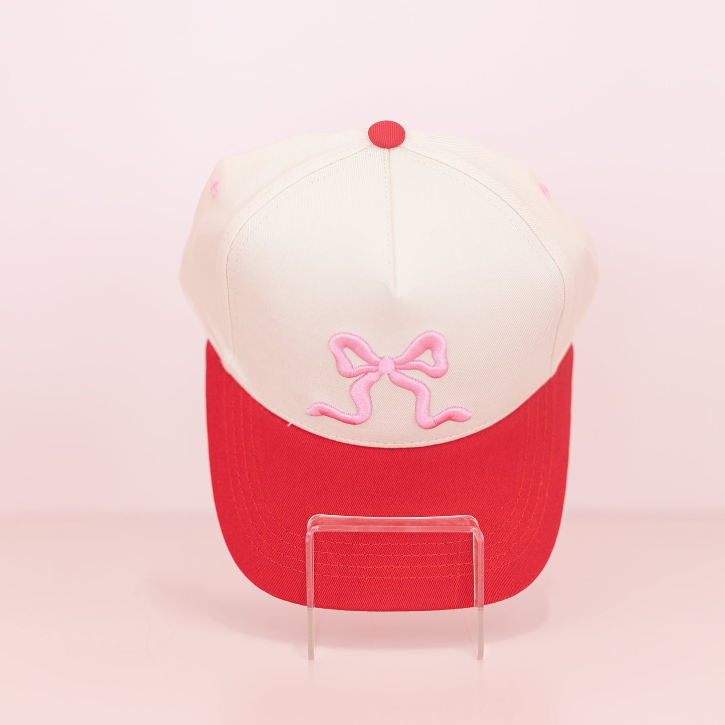 Red/Pink BOW - Cutesy, Canvas Caps