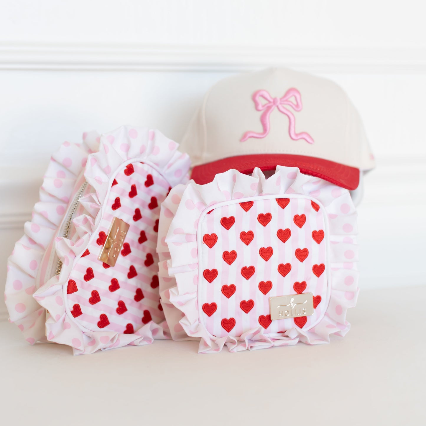 Cupid’s Collection Ruffle Tech Pouch – Pink Organizer | HOLLIS