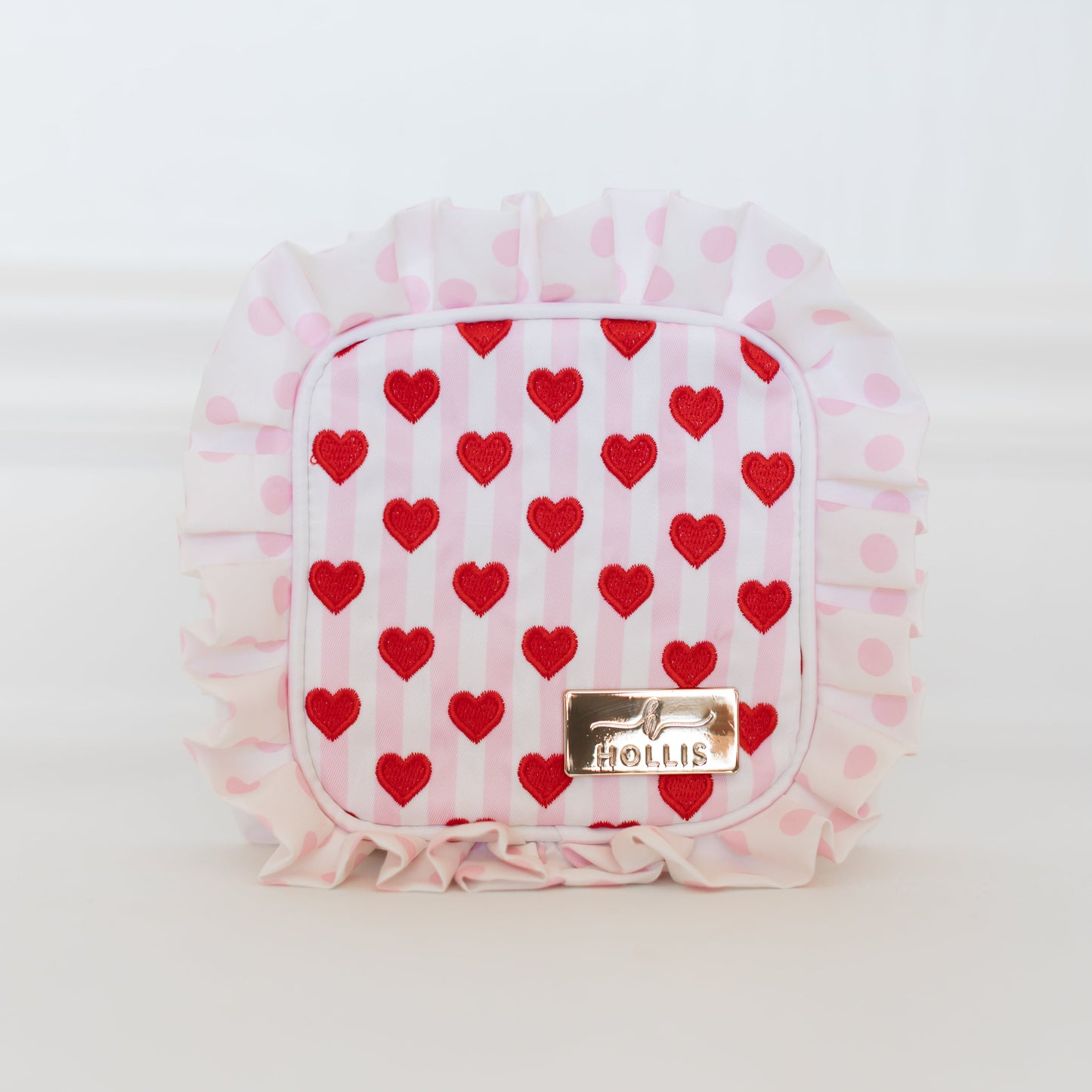 Cupid’s Collection Ruffle Tech Pouch – Pink Organizer | HOLLIS