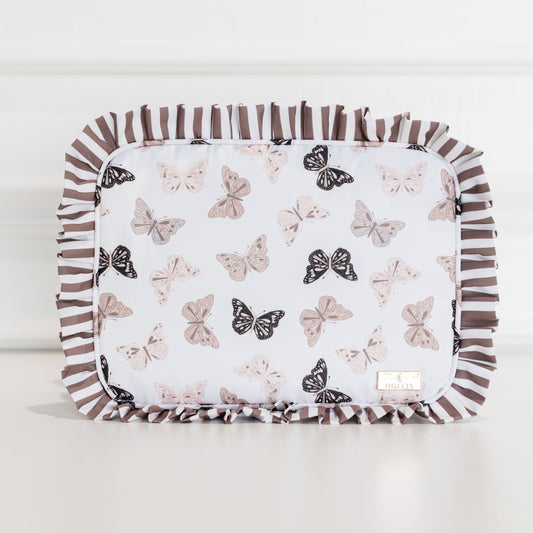 Butterfly Season Ruffled Nylon XL Pouch