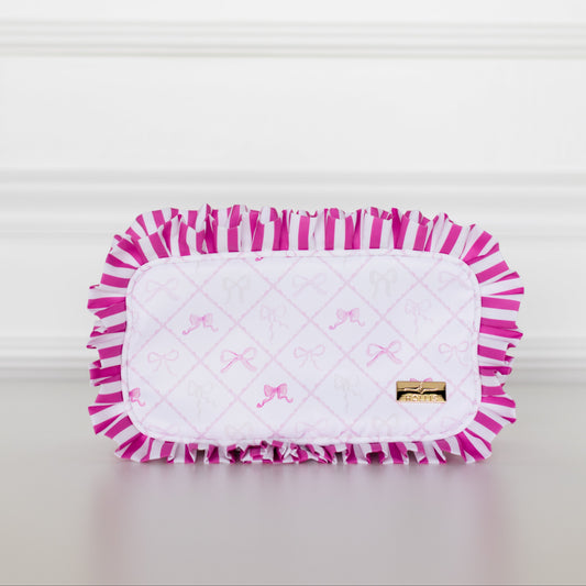 Goldie Girl Bows Ruffled Nylon Medium Pouch