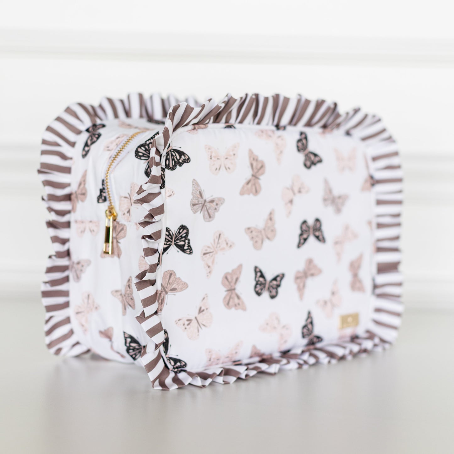 Butterfly Season Ruffled Nylon XL Pouch