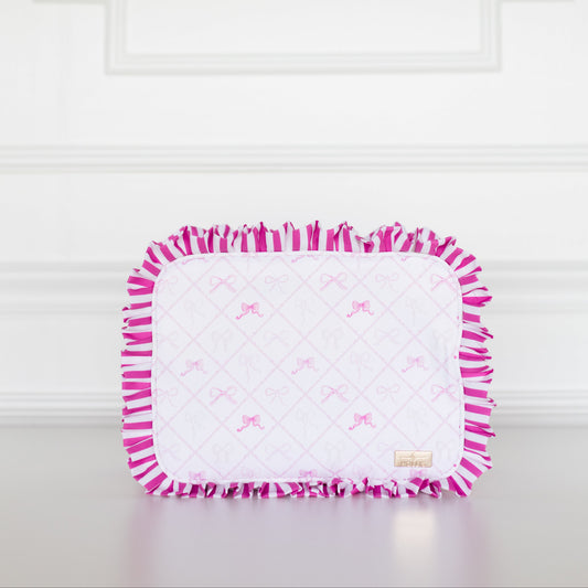 Goldie Girl Bows Ruffled Nylon XL Pouch