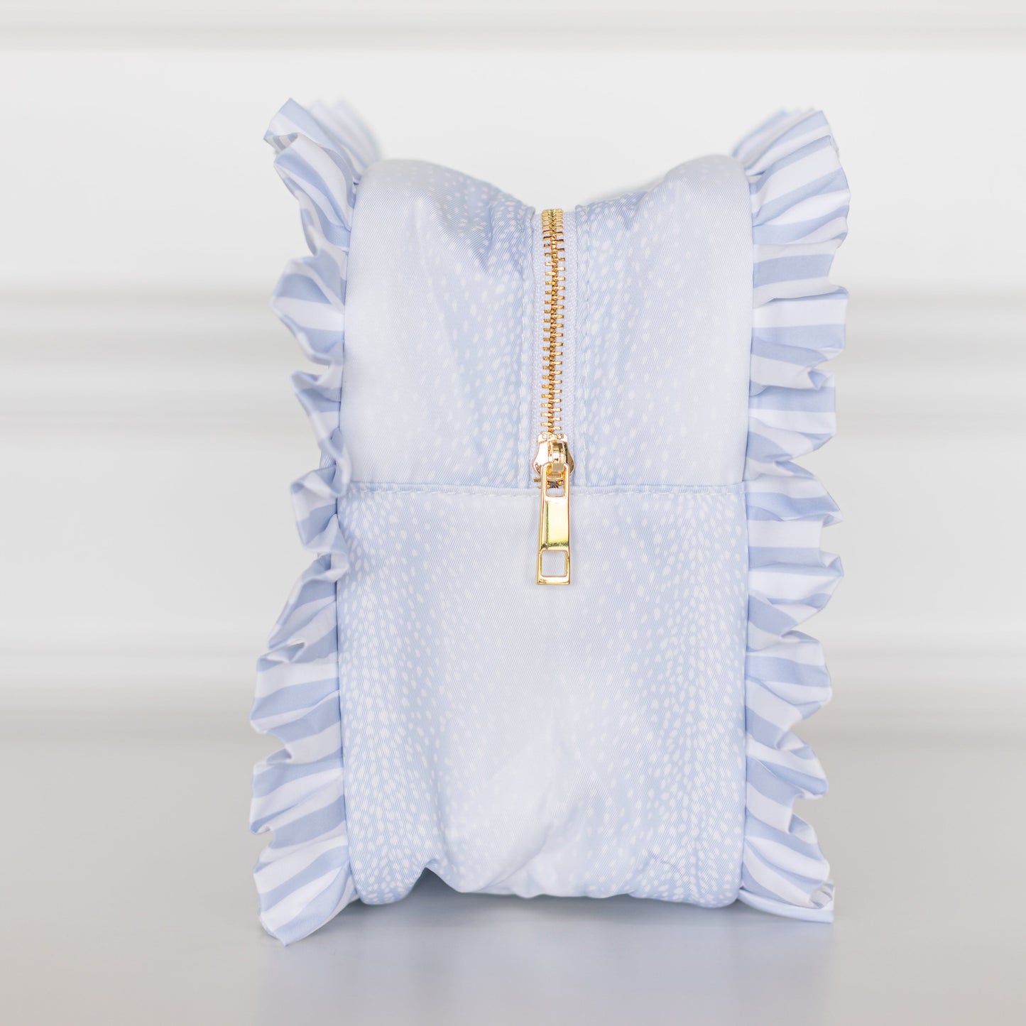 Blue Fawn Ruffled Nylon XL Pouch