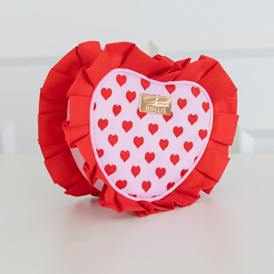 Cupid's Collection Heart Ruffle Pouch